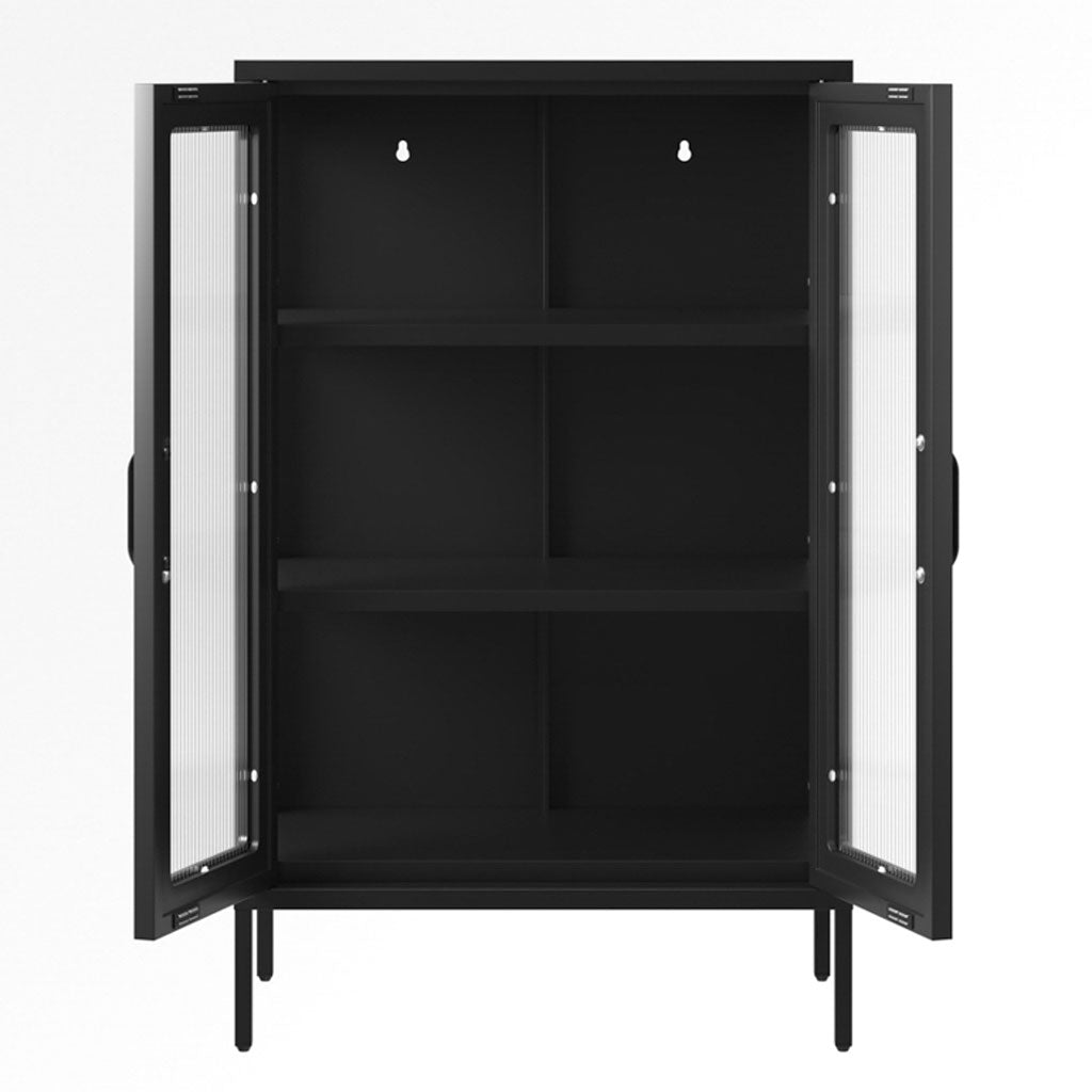 Steel Storage Cabinet With 2 Glass Panel Doors - Marsh