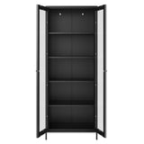 Steel Storage Cabinet With 2 Glass Panel Doors Tall - Marsh