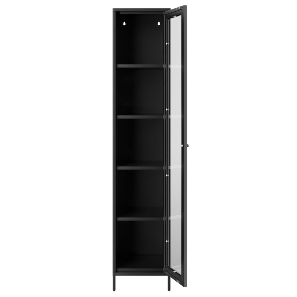 Steel Storage Cabinet With Clear Glass Panels - Frank