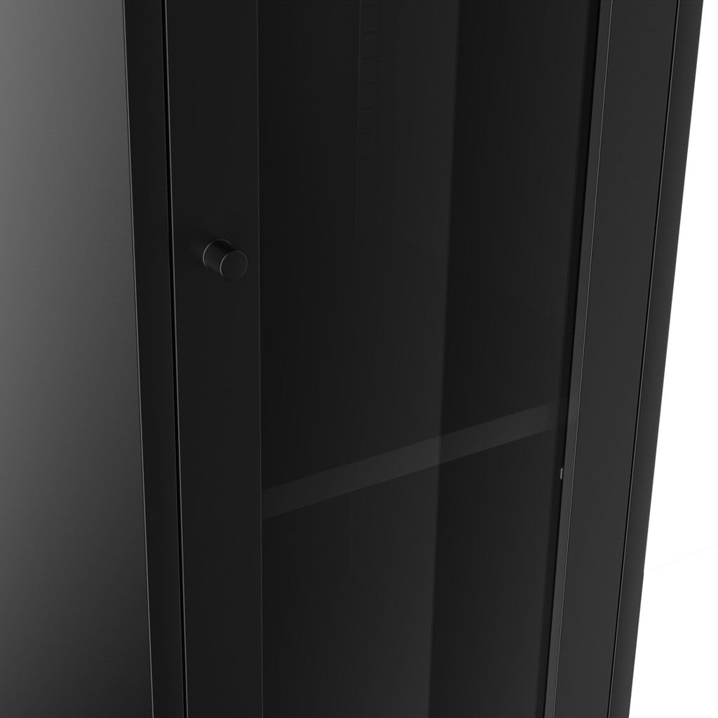 Steel Storage Cabinet With Clear Glass Panels - Frank