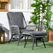 Steel String Rattan Garden Armchair and Footstool With Cushions - Velmora