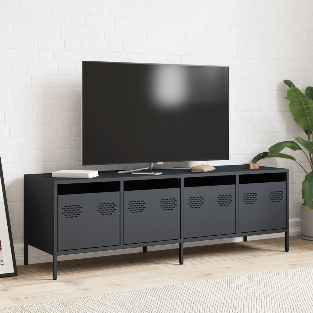 Steel TV Stand 135cm Wide With 4 Drawers - Vantage Home