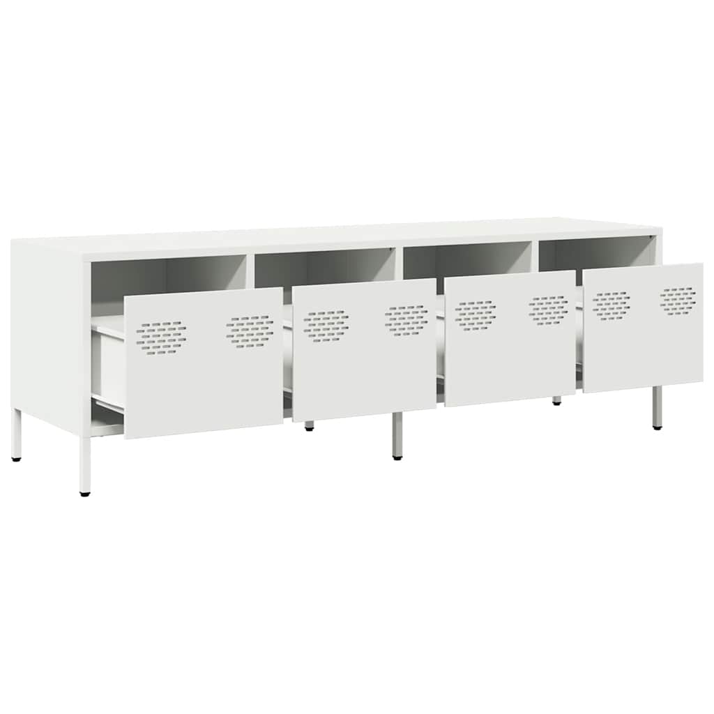 Steel TV Stand 135cm Wide With 4 Drawers - Vantage Home