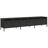 Steel TV Stand 202cm Wide With 6 Drawers - Vantage Home