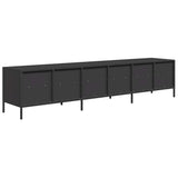 Steel TV Stand 202cm Wide With 6 Drawers - Vantage Home