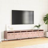 Steel TV Stand 202cm Wide With 6 Drawers - Vantage Home