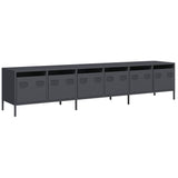 Steel TV Stand 202cm Wide With 6 Drawers - Vantage Home