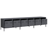 Steel TV Stand 202cm Wide With 6 Drawers - Vantage Home