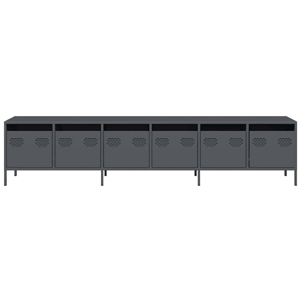 Steel TV Stand 202cm Wide With 6 Drawers - Vantage Home