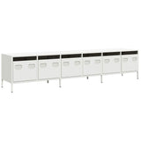 Steel TV Stand 202cm Wide With 6 Drawers - Vantage Home
