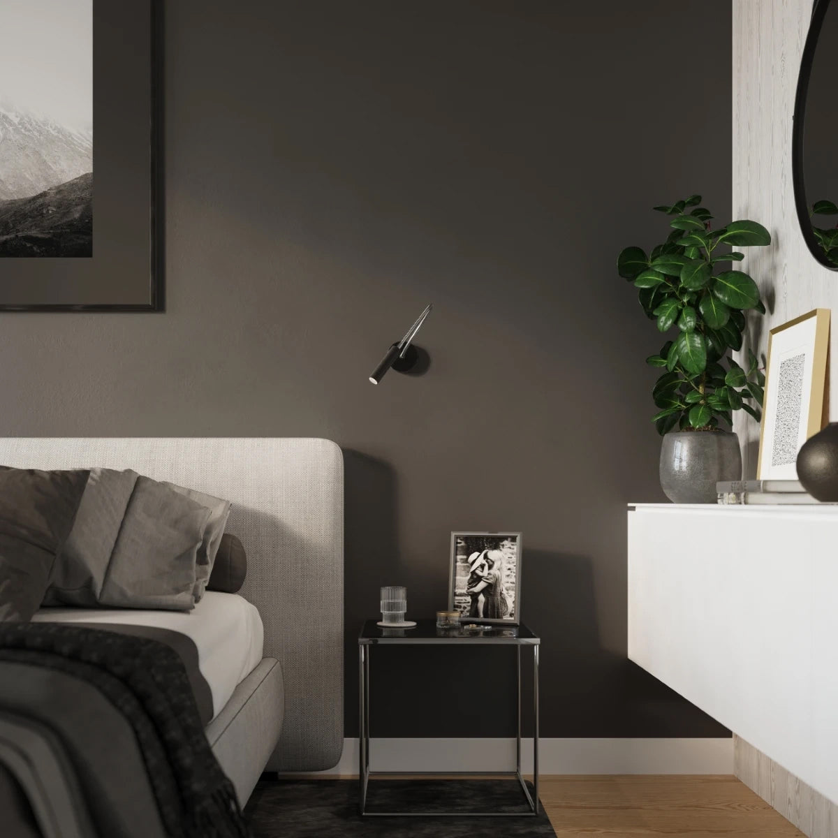 Steel Wall Light With Axil Lamp - Bittersweet Shimmer
