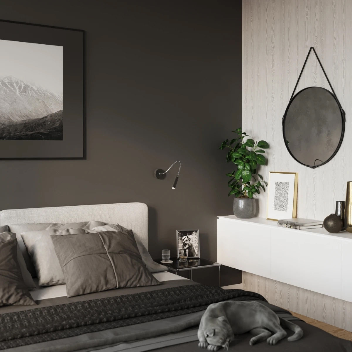 Steel Wall Light With Axil Lamp - Bittersweet Shimmer