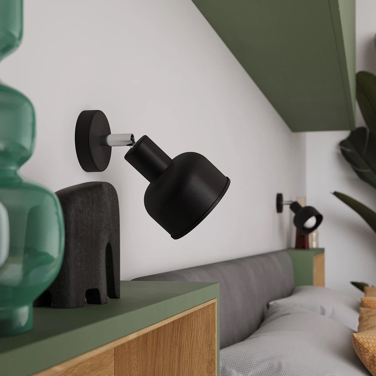 Steel Wall Light With Elba Lamp - Bittersweet Shimmer