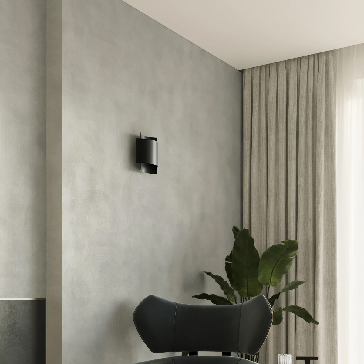 Steel Wall Light With Impact Lamp - Blue Sapphire