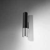 Steel Wall Light With Loopez Lamp in Black - Ocean Green
