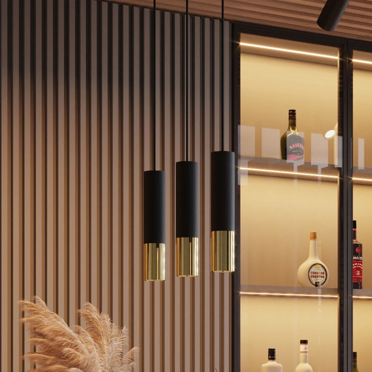Steel Wall Light With Loopez Lamp in Black - Ocean Green