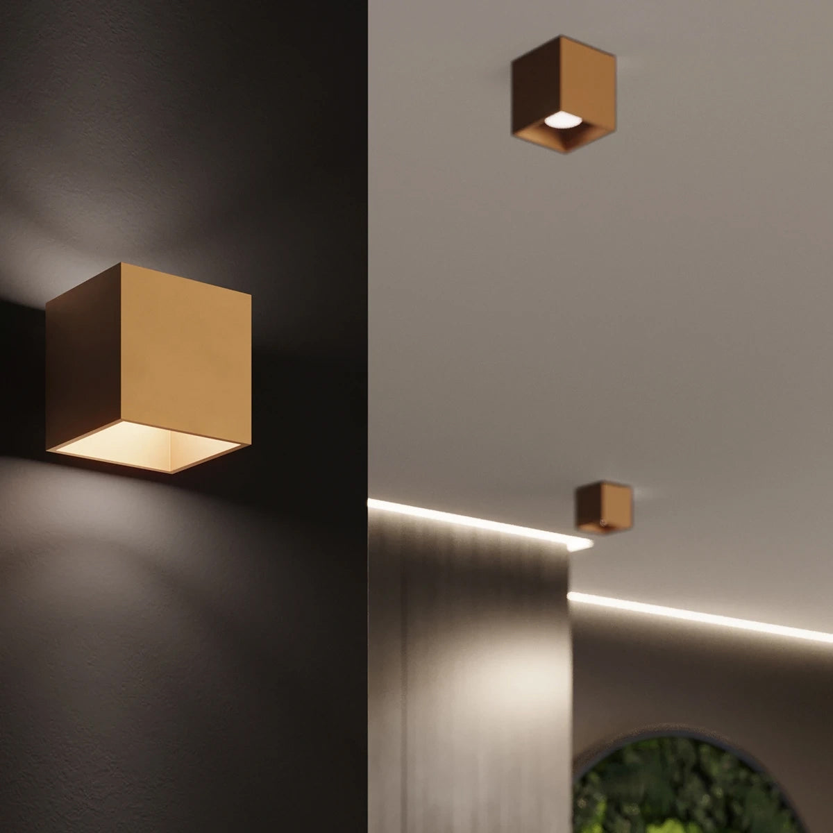 Steel Wall Light With Quad 1 Lamp - Deep Space