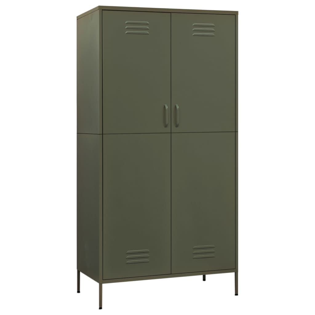 Steel Wardrobe 90cm Wide With 2 Doors - Vantage Home