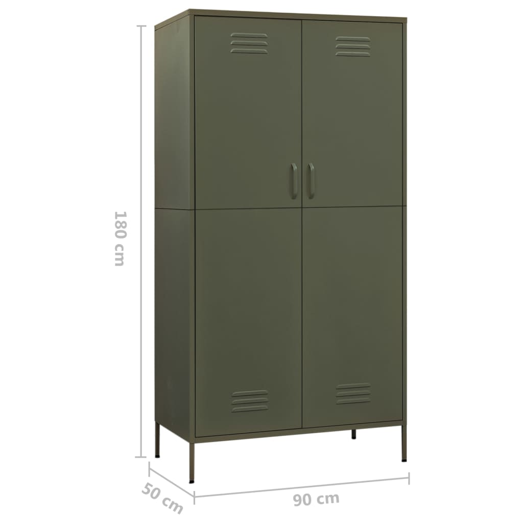 Steel Wardrobe 90cm Wide With 2 Doors - Vantage Home