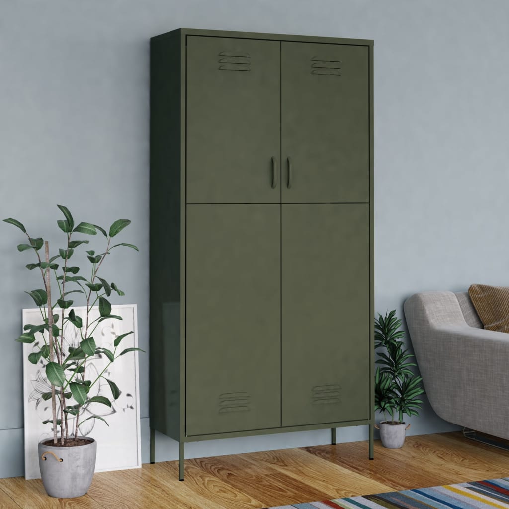 Steel Wardrobe 90cm Wide With 2 Doors - Vantage Home