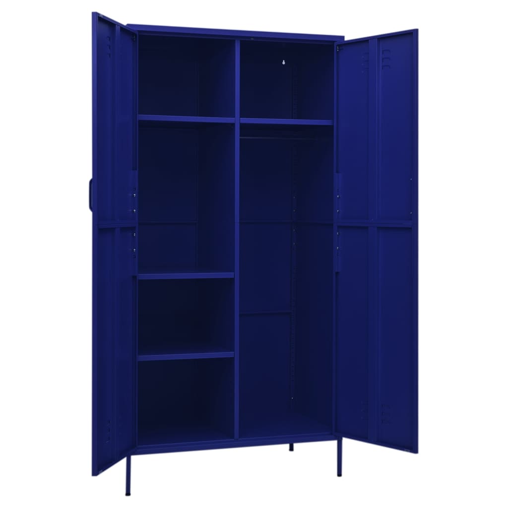 Steel Wardrobe 90cm Wide With 2 Doors - Vantage Home