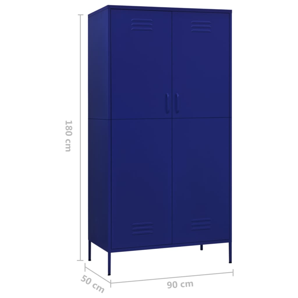 Steel Wardrobe 90cm Wide With 2 Doors - Vantage Home