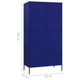 Steel Wardrobe 90cm Wide With 2 Doors - Vantage Home