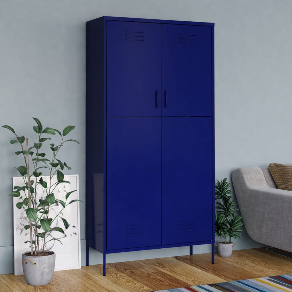 Steel Wardrobe 90cm Wide With 2 Doors - Vantage Home