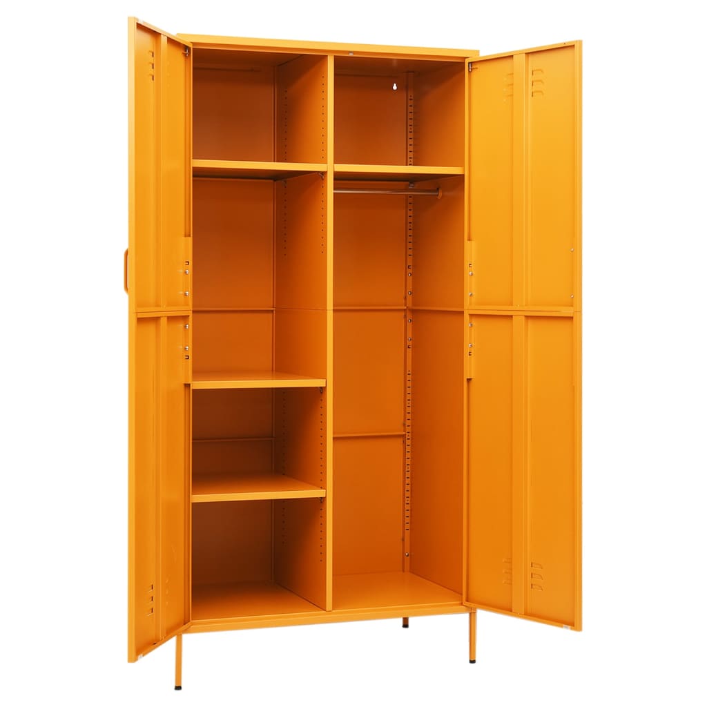 Steel Wardrobe 90cm Wide With 2 Doors - Vantage Home