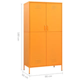 Steel Wardrobe 90cm Wide With 2 Doors - Vantage Home