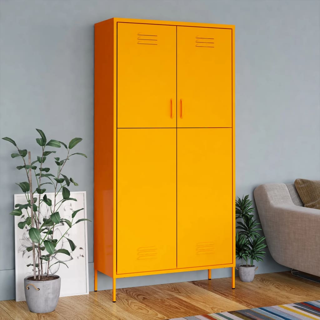 Steel Wardrobe 90cm Wide With 2 Doors - Vantage Home