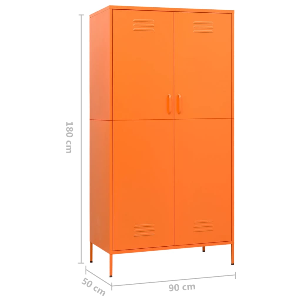 Steel Wardrobe 90cm Wide With 2 Doors - Vantage Home