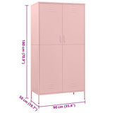 Steel Wardrobe 90cm Wide With 2 Doors - Vantage Home