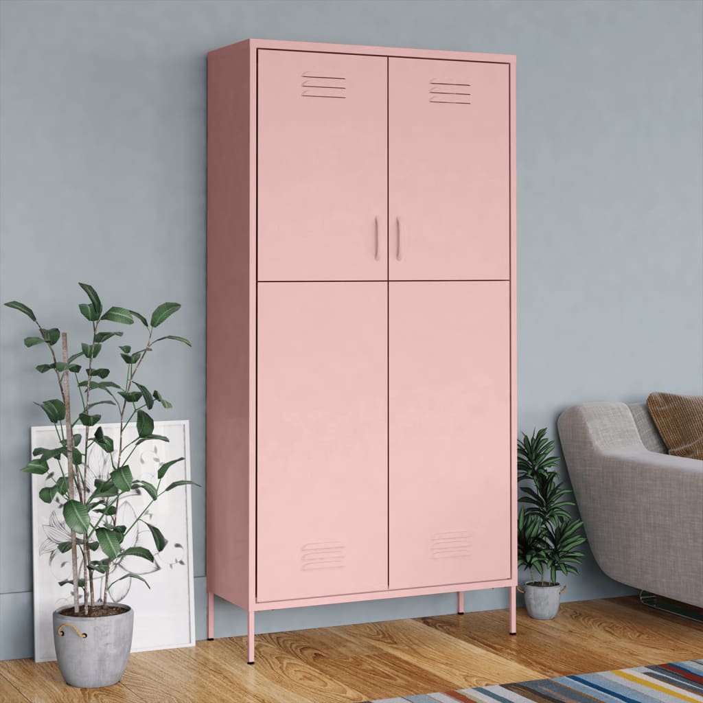 Steel Wardrobe 90cm Wide With 2 Doors - Vantage Home