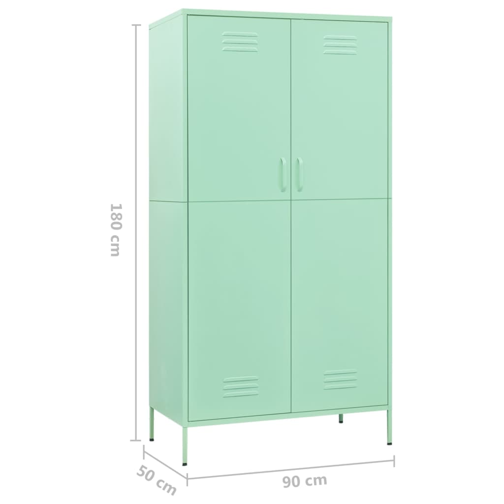 Steel Wardrobe 90cm Wide With 2 Doors - Vantage Home