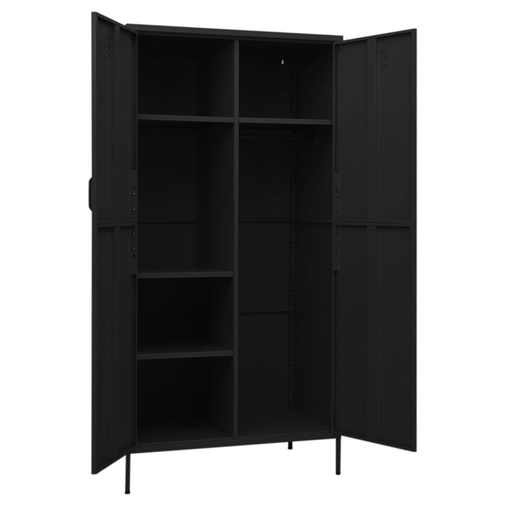 Steel Wardrobe 90cm Wide With 2 Doors - Vantage Home