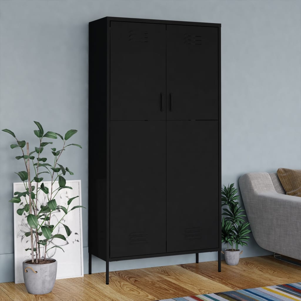 Steel Wardrobe 90cm Wide With 2 Doors - Vantage Home