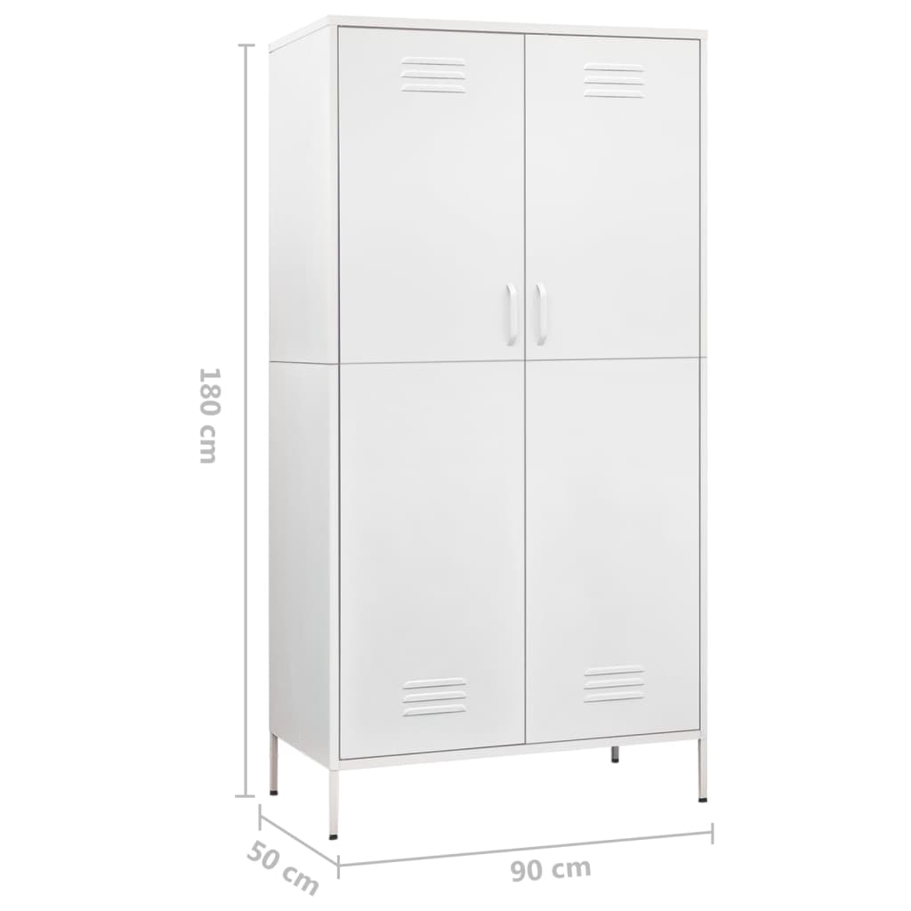 Steel Wardrobe 90cm Wide With 2 Doors - Vantage Home
