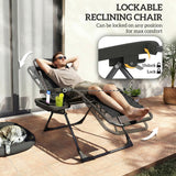 Steel Zero Gravity Folding Garden Sun Lounger in Set of 2 - Velmora
