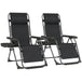 Steel Zero Gravity Folding Garden Sun Lounger in Set of 2 - Velmora