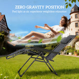 Steel Zero Gravity Folding Garden Sun Lounger in Set of 2 - Velmora
