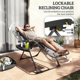Steel Zero Gravity Folding Garden Sun Lounger in Set of 2 - Velmora