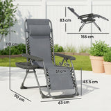 Steel Zero Gravity Folding Garden Sun Lounger in Set of 2 - Velmora