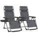 Steel Zero Gravity Folding Garden Sun Lounger in Set of 2 - Velmora