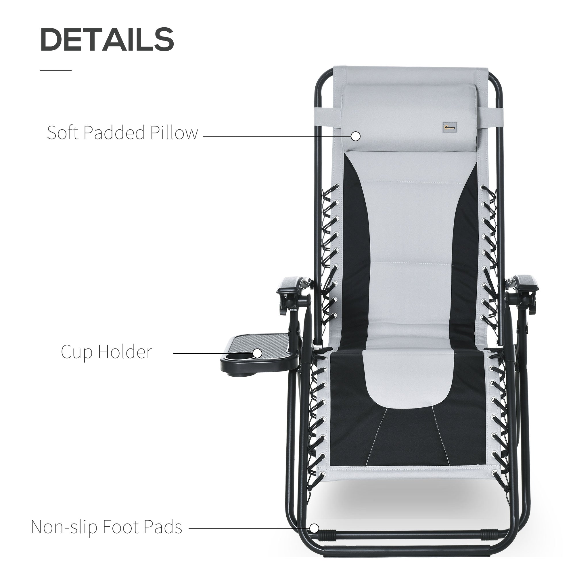 Steel Zero Gravity Folding Reclining Garden Sun Lounger Chair - Velmora