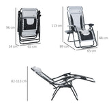 Steel Folding Reclining Zero Gravity Garden Sun Lounger Chair - Velmora