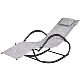 Steel Zero Gravity Rocking Garden Chair With Pillow - Velmora