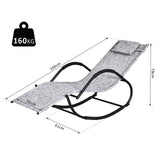 Steel Zero Gravity Rocking Garden Chair With Pillow - Velmora