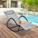 Steel Zero Gravity Rocking Garden Chair With Pillow - Velmora