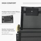 Steel Zero Gravity Rocking Garden Chair With Pillow - Velmora